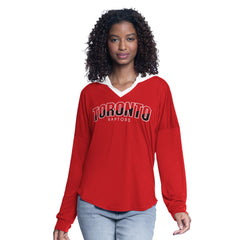 Toronto Raptors G-III 4Her by Carl Banks Women's Bench Player Oversized Long Sleeve Hooded Top - Red discount