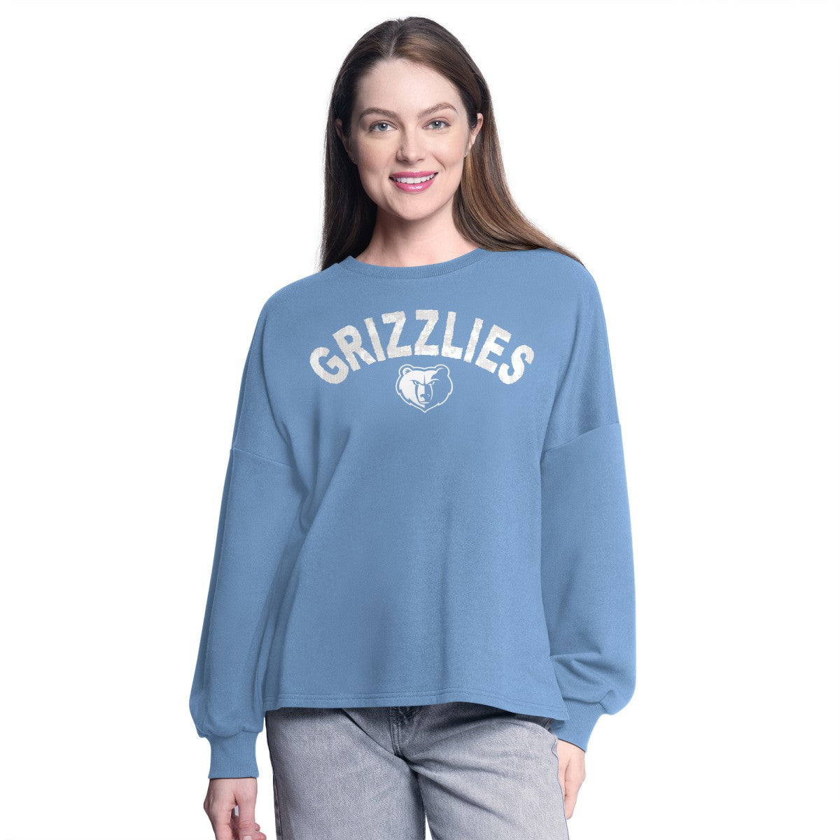 Memphis Grizzlies G-III 4Her by Carl Banks Women's Athletic Pullover Sweatshirt - Light Blue shop