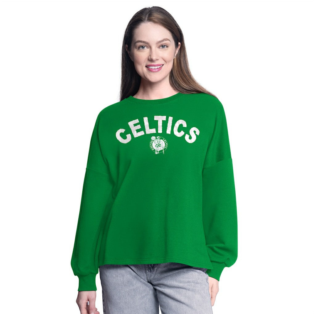 Boston Celtics G-III 4Her by Carl Banks Women's Athletic Pullover Sweatshirt - Kelly Green on sale