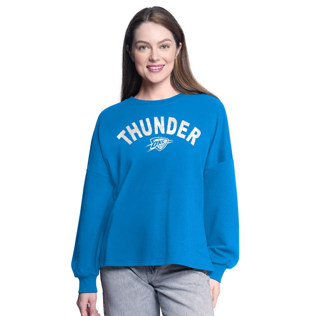 Oklahoma City Thunder G-III 4Her by Carl Banks Women's Athletic Pullover Sweatshirt - Blue for sale