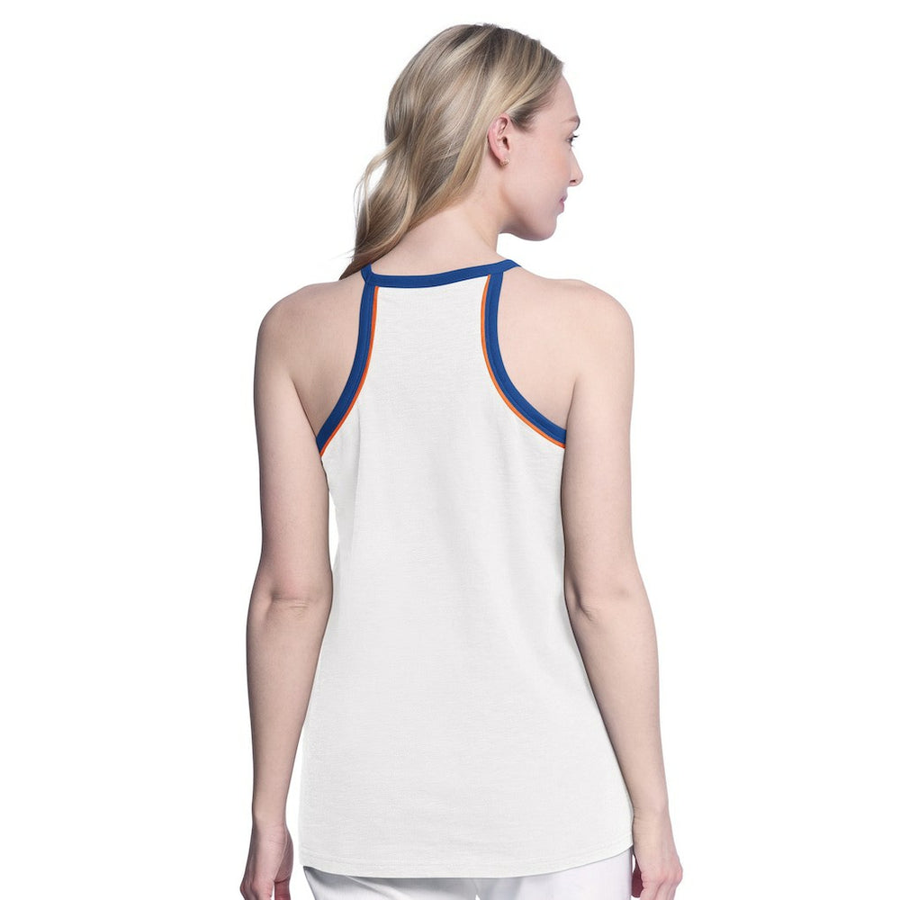 New York Knicks G-III 4Her by Carl Banks Women's Curveball Racerback Scoop Neck Slub Tank Top - White discount