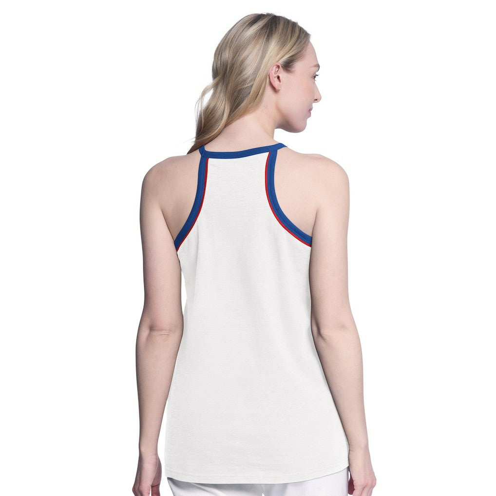Philadelphia 76ers G-III 4Her by Carl Banks Women's Curveball Racerback Scoop Neck Slub Tank Top - White shop
