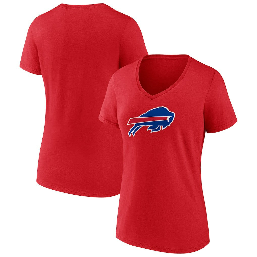 Buffalo Bills Women's Primary Logo V-Neck T-Shirt - Red on sale