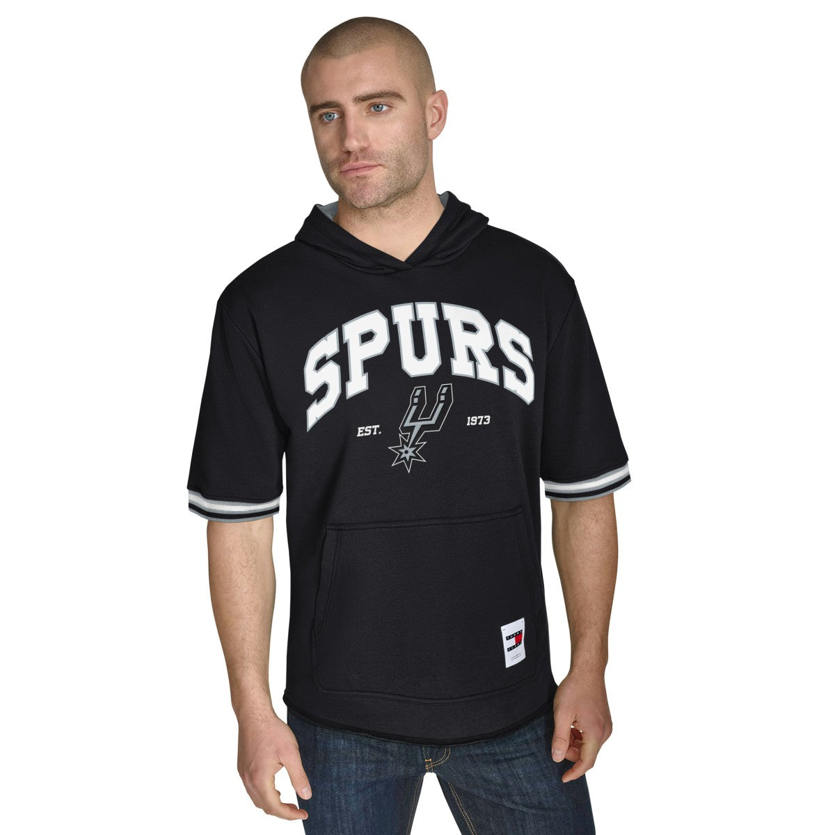 San Antonio Spurs Tommy Jeans Paul French Terry Short Sleeve Pullover Hoodie - Black sale