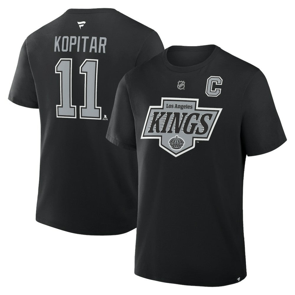 Anze Kopitar Los Angeles Kings Fanatics Authentic Stack Name & Number T-Shirt Black
