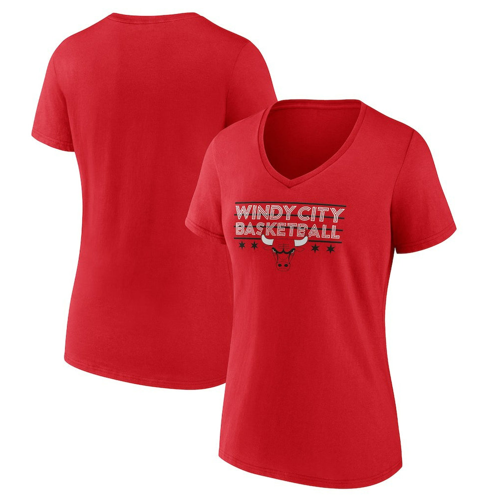 Chicago Bulls Women's Core Hometown Launch V-Neck T-Shirt sale - Red online