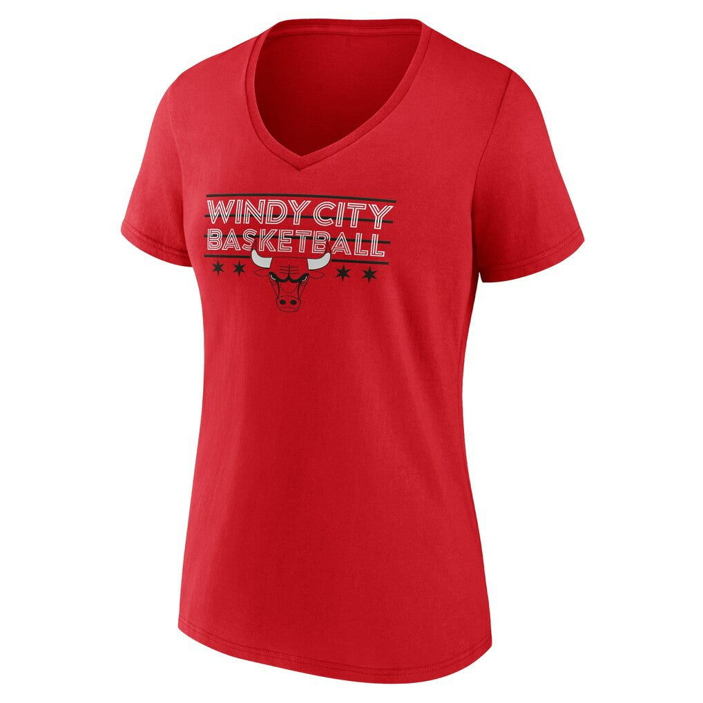 Chicago Bulls Women's Core Hometown Launch V-Neck T-Shirt sale - Red online