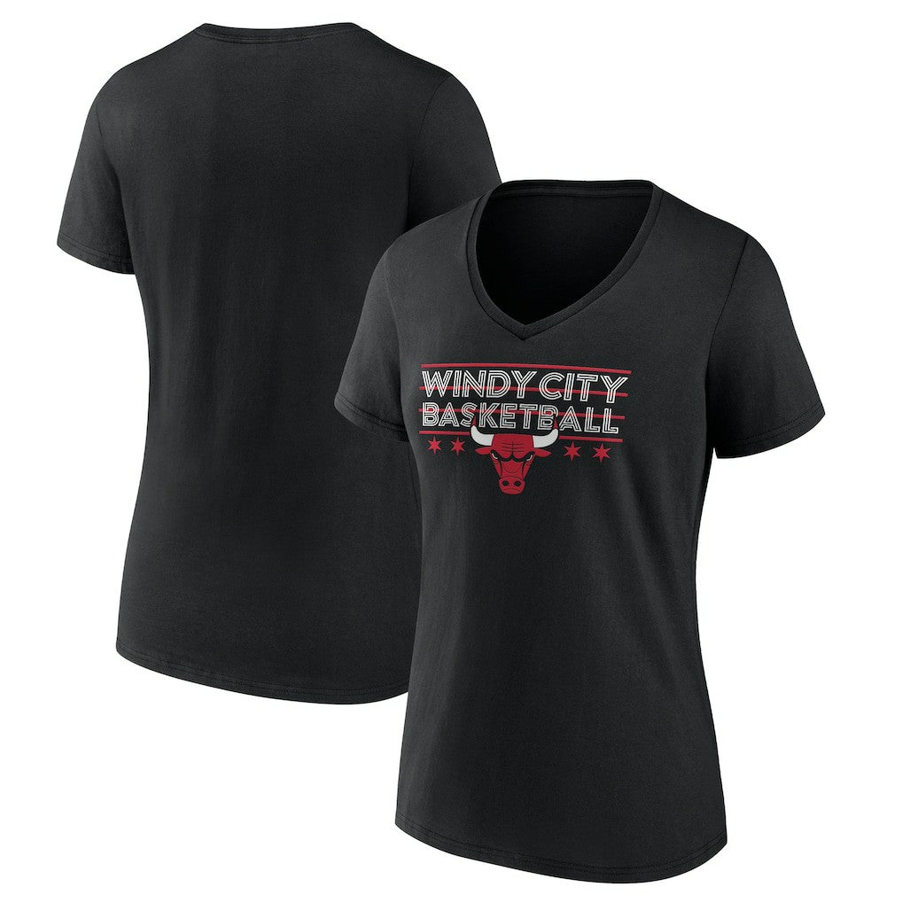 Chicago Bulls Women's Core Hometown Launch V-Neck T-Shirt sale - Black shop