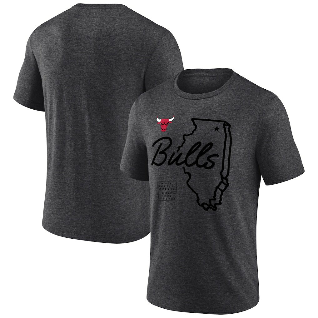 Chicago Bulls Announcer Tri-Blend T-Shirt - Charcoal shop