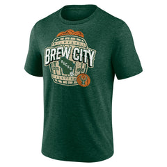 Milwaukee Bucks Announcer Tri-Blend T-Shirt - Hunter Green online