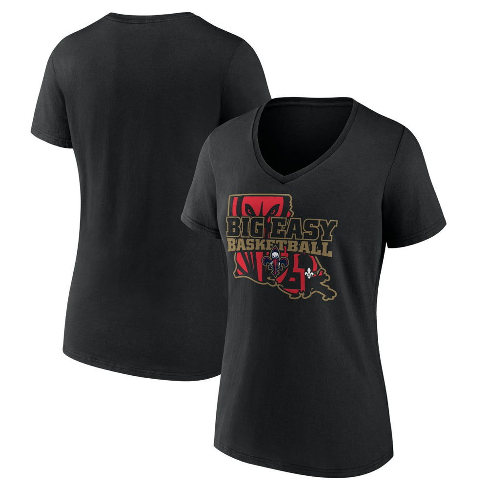 New Orleans Pelicans Women's Core Hometown Launch V-Neck T-Shirt - Black for sale
