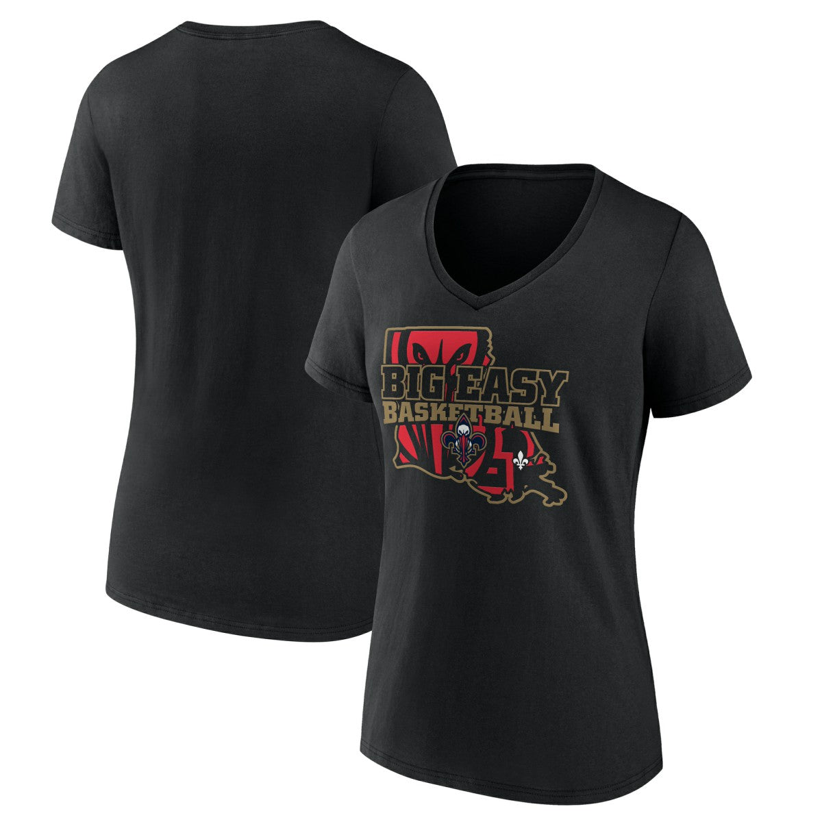 New Orleans Pelicans Women's Core Hometown Launch V-Neck T-Shirt - Black for sale