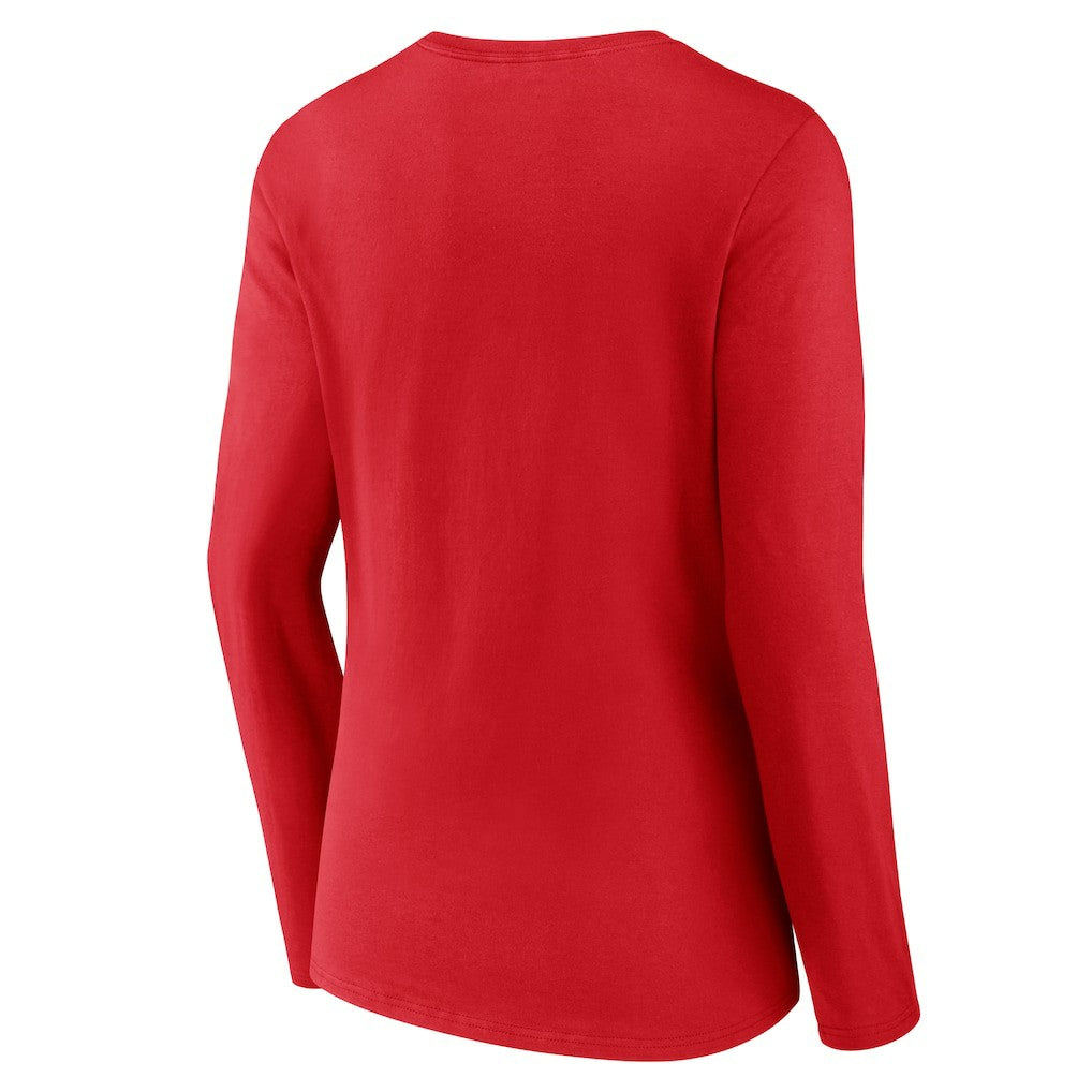 Philadelphia 76ers Women's Primary Logo Long Sleeve V-Neck T-Shirt - Red sale