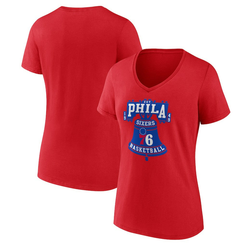 Philadelphia 76ers Women's Hometown V-Neck T-Shirt - Red for sale