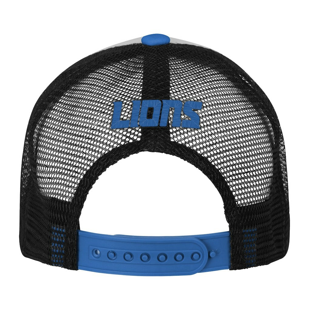 Detroit Lions Youth Essentials Trucker Adjustable Hat - White/Blue discount