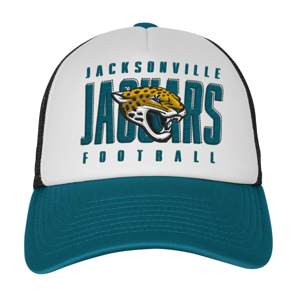 Jacksonville Jaguars Youth Essentials Trucker Adjustable Hat - White/Teal online