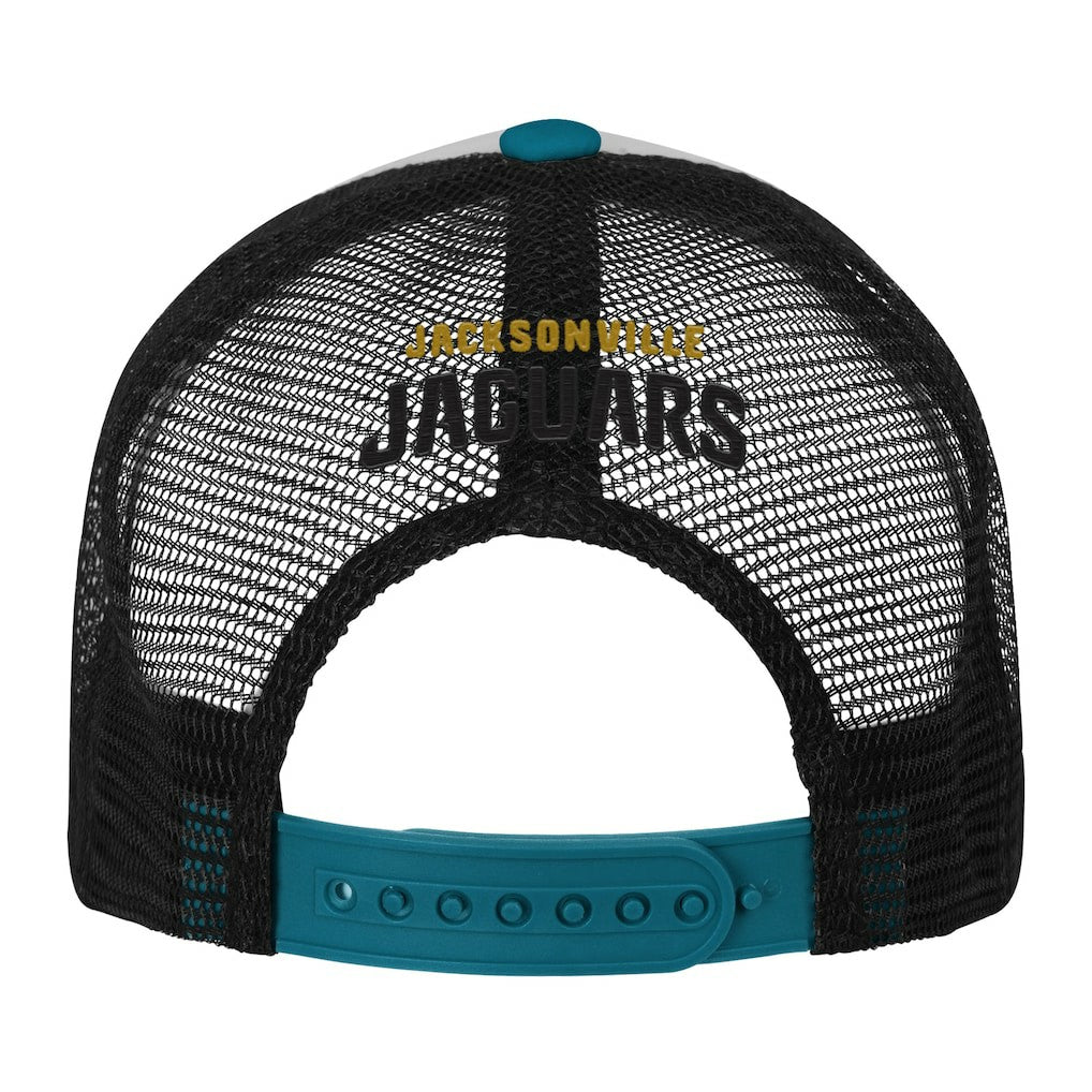 Jacksonville Jaguars Youth Essentials Trucker Adjustable Hat - White/Teal online