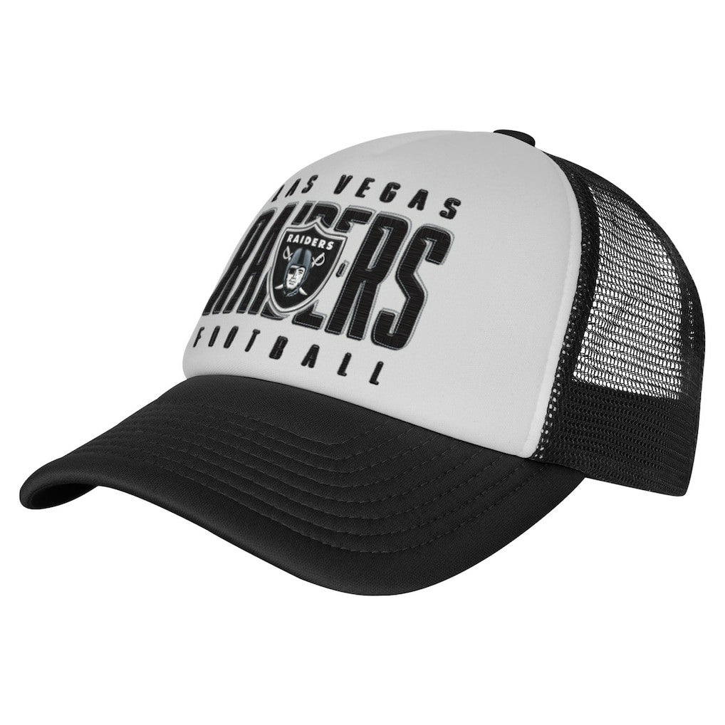 Las Vegas Raiders Youth Essentials Trucker Adjustable Hat - White/Black cheap