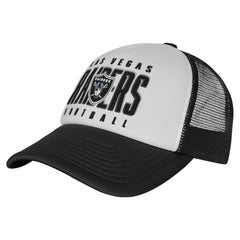 Las Vegas Raiders Youth Essentials Trucker Adjustable Hat - White/Black cheap