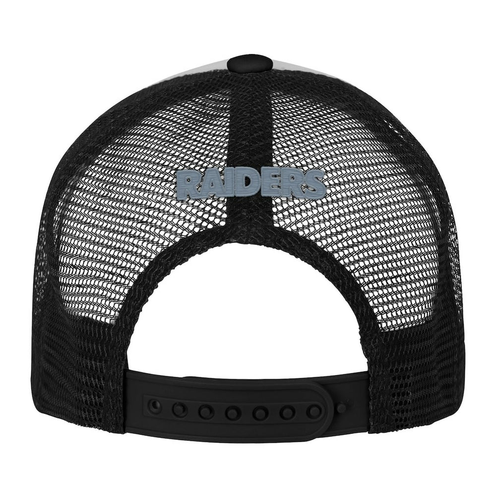 Las Vegas Raiders Youth Essentials Trucker Adjustable Hat - White/Black cheap