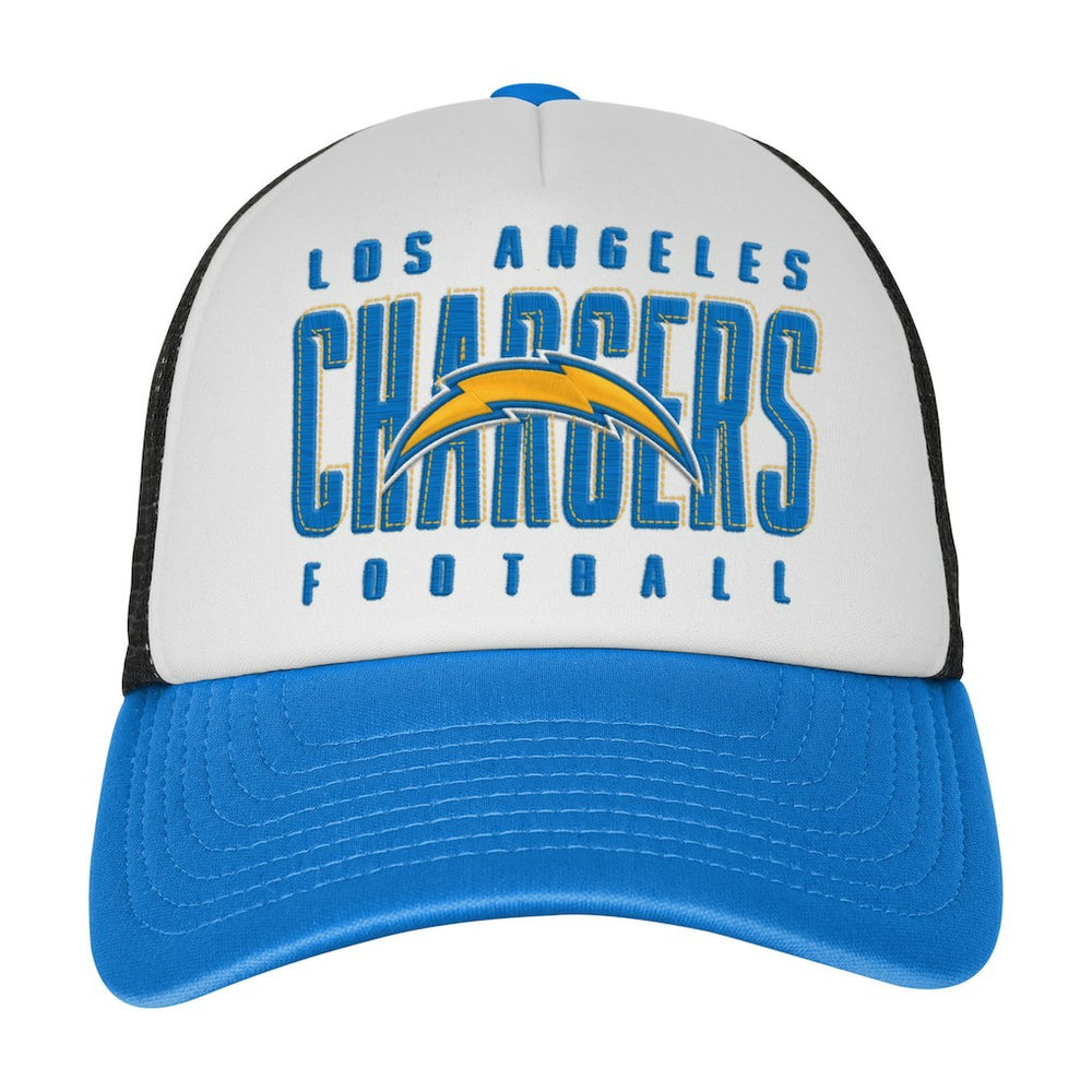 Los Angeles Chargers Youth Essentials Trucker Adjustable Hat - White/Powder Blue discount