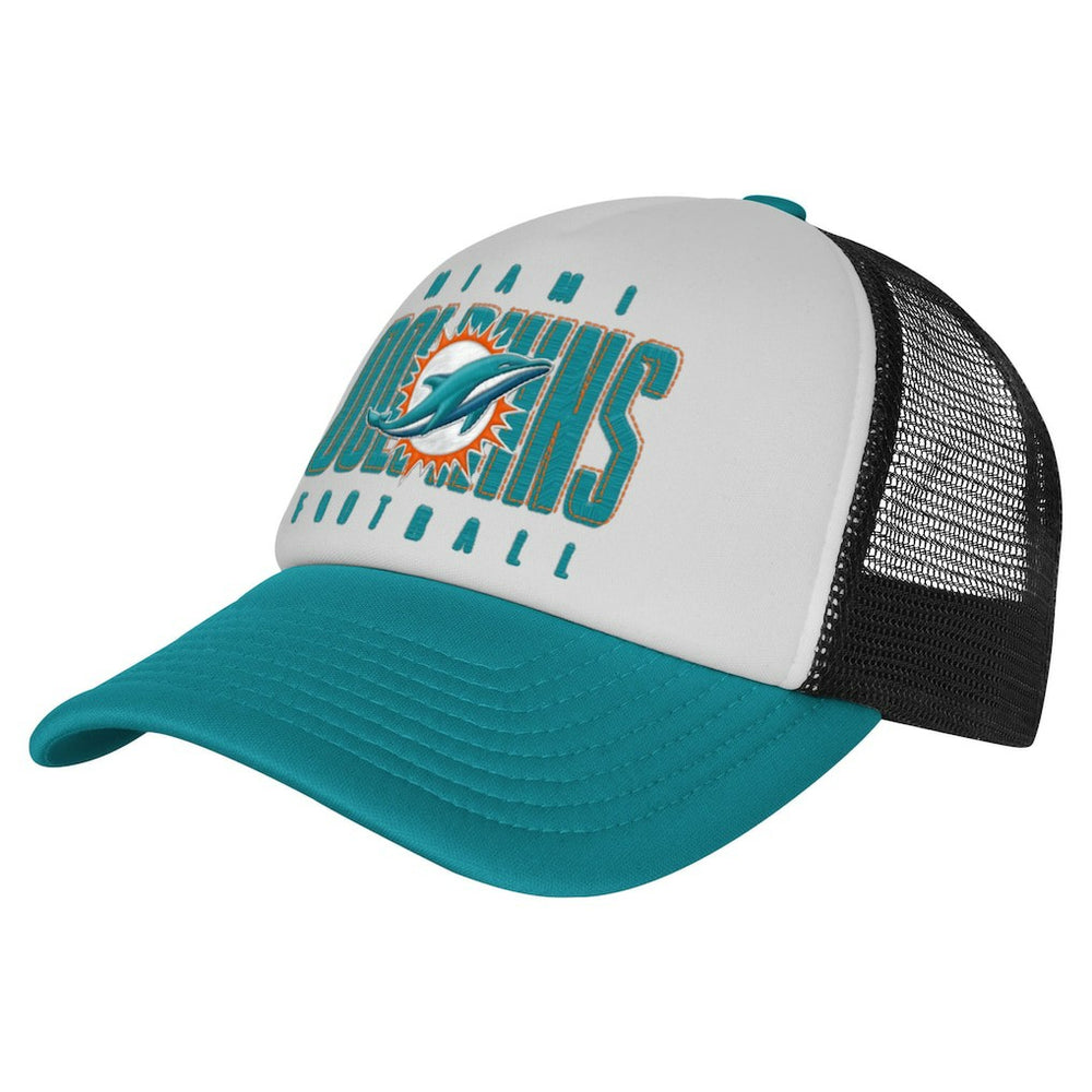 Miami Dolphins Youth Essentials Trucker Adjustable Hat - White/Aqua for sale