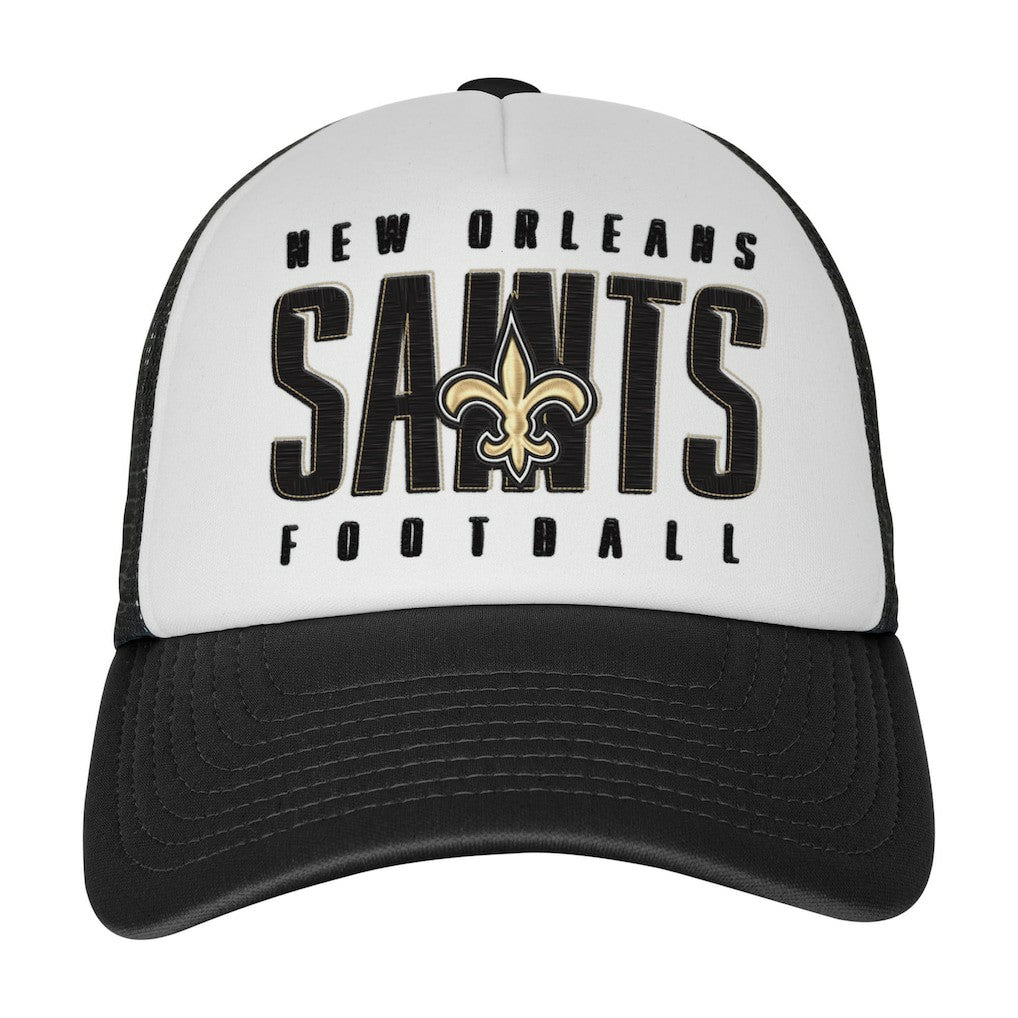 New Orleans Saints Youth Essentials Trucker Adjustable Hat - White/Black outlet