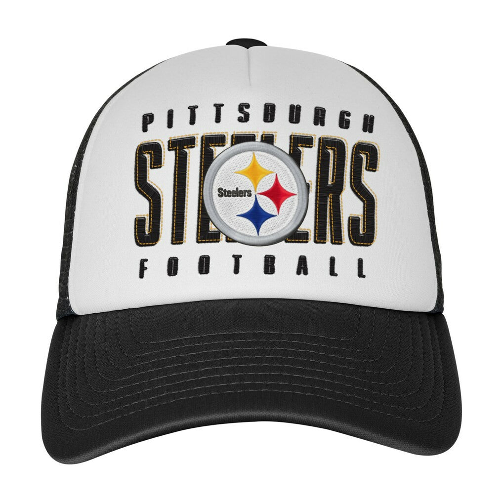 Pittsburgh Steelers Youth Essentials Trucker Adjustable Hat - White/Black cheap