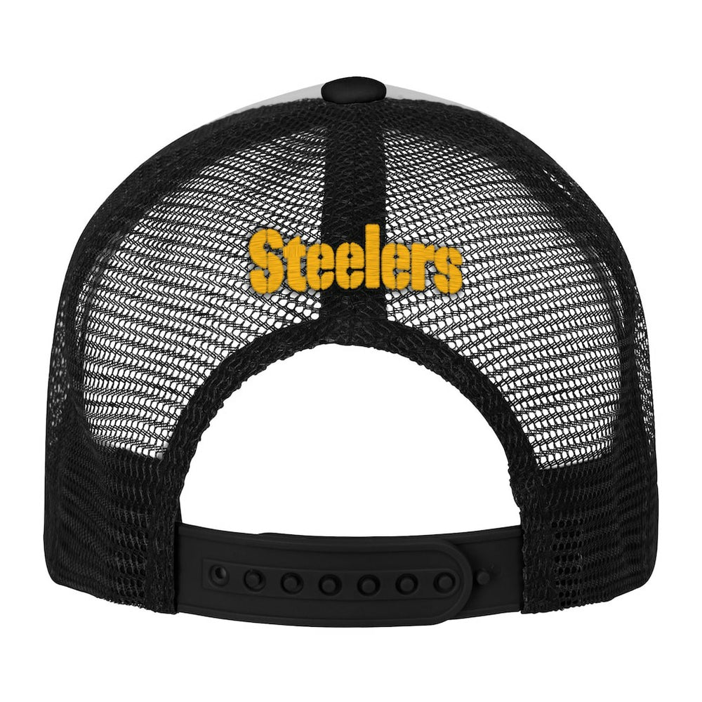 Pittsburgh Steelers Youth Essentials Trucker Adjustable Hat - White/Black cheap