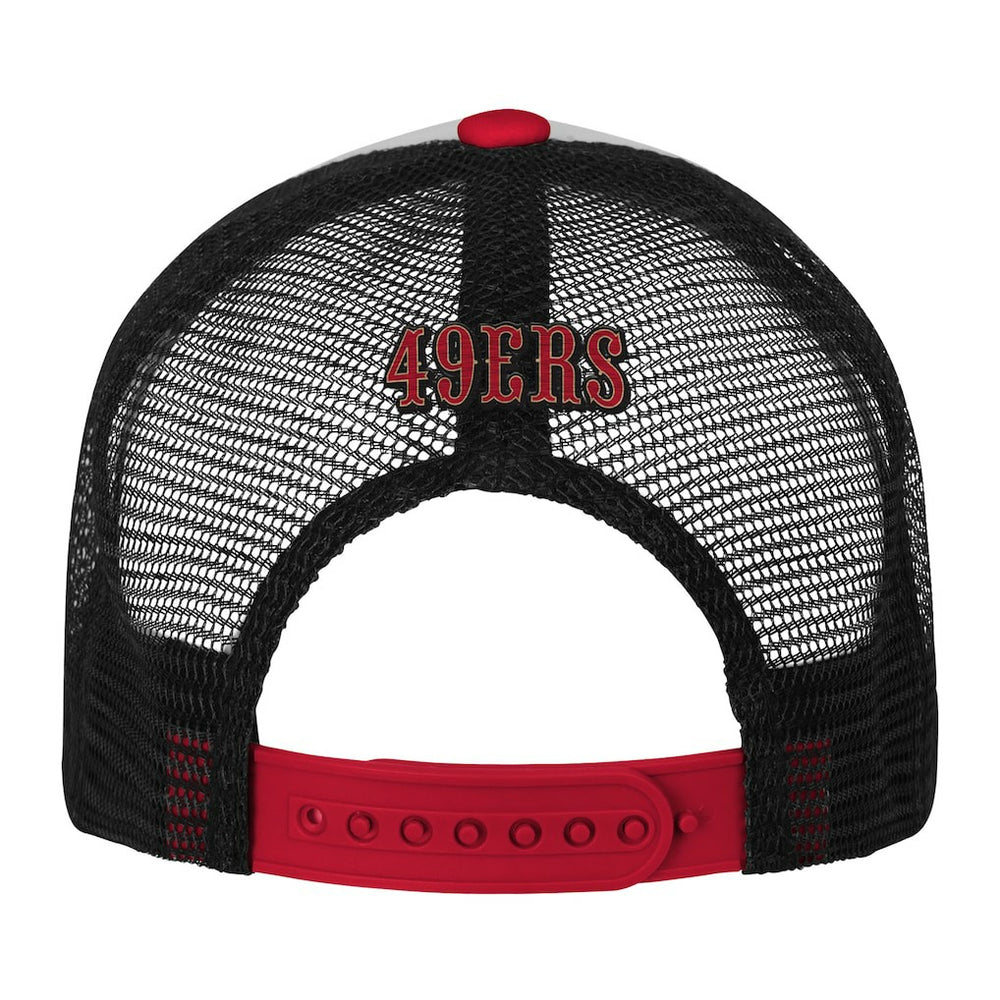 San Francisco 49ers Youth Essentials Trucker Adjustable Hat - White/Scarlet sale