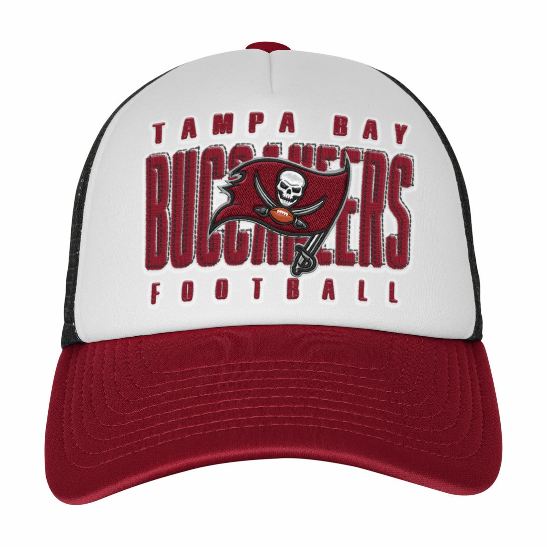 Tampa Bay Buccaneers Youth Essentials Trucker Adjustable Hat - White/Red discount
