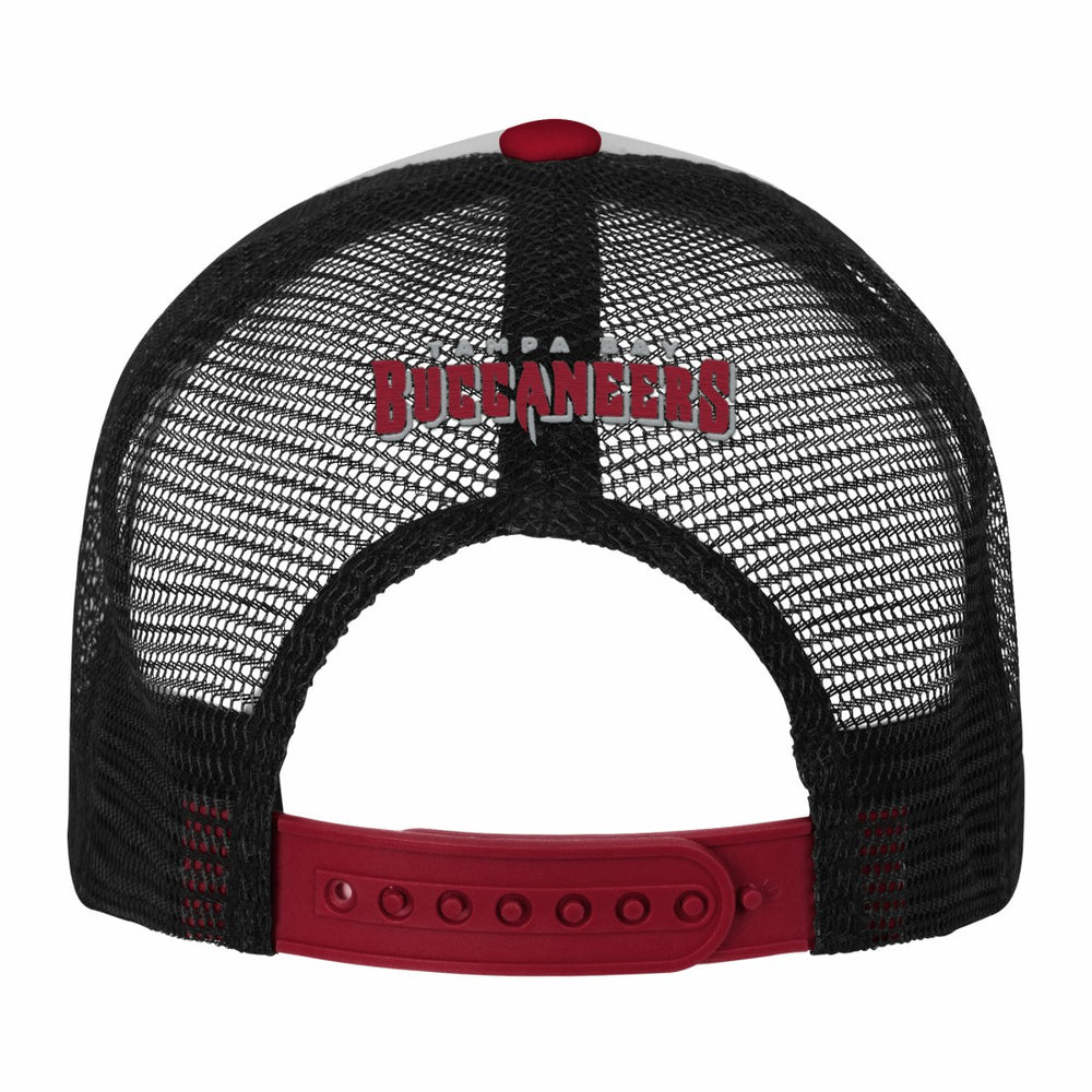 Tampa Bay Buccaneers Youth Essentials Trucker Adjustable Hat - White/Red discount