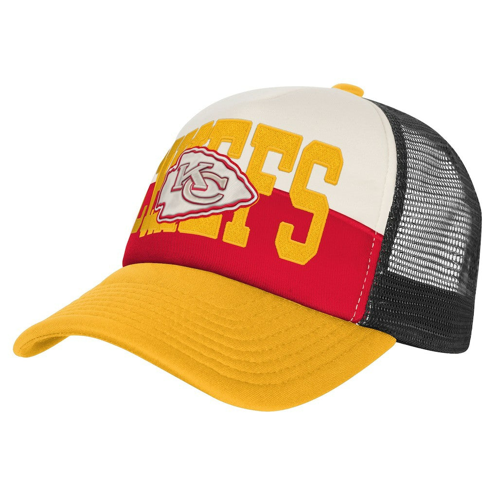 Kansas City Chiefs Youth Modern Fan Trucker Adjustable Hat - White/Gold online