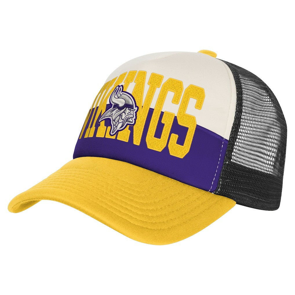 Minnesota Vikings Youth Modern Fan Trucker Adjustable Hat - White/Gold outlet