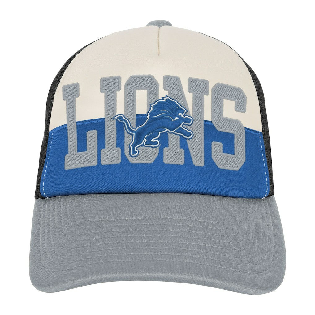 Detroit Lions Youth Modern Fan Trucker Adjustable Hat - White/Silver on sale