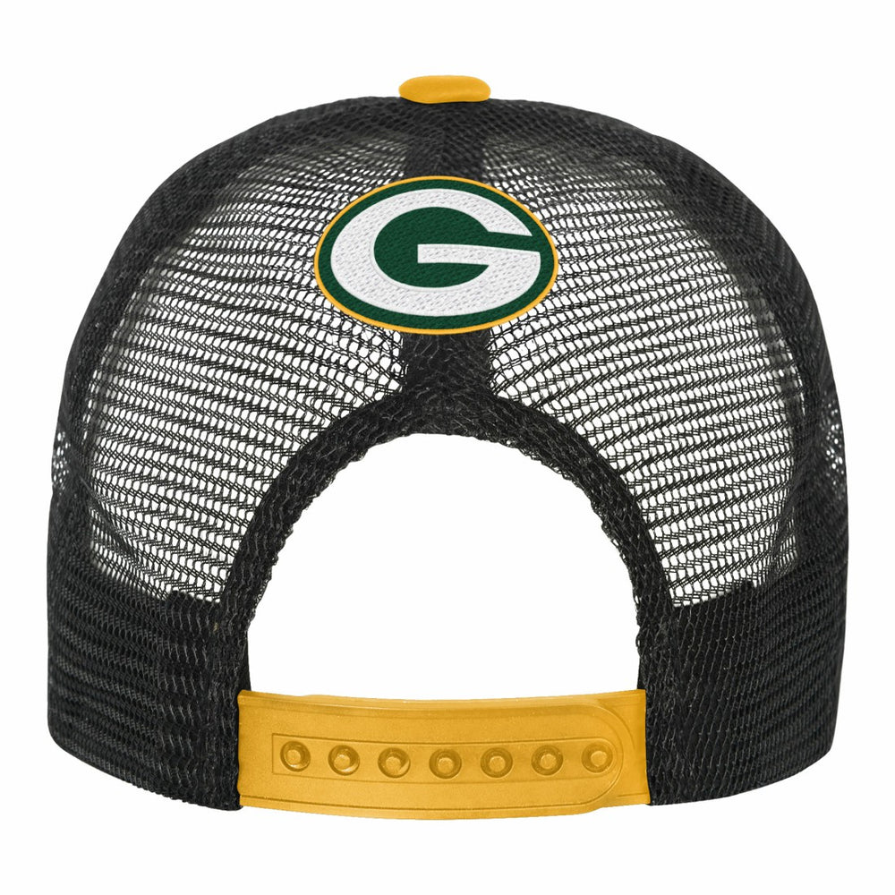 Green Bay Packers Youth Modern Fan Trucker Adjustable Hat - White/Gold on sale