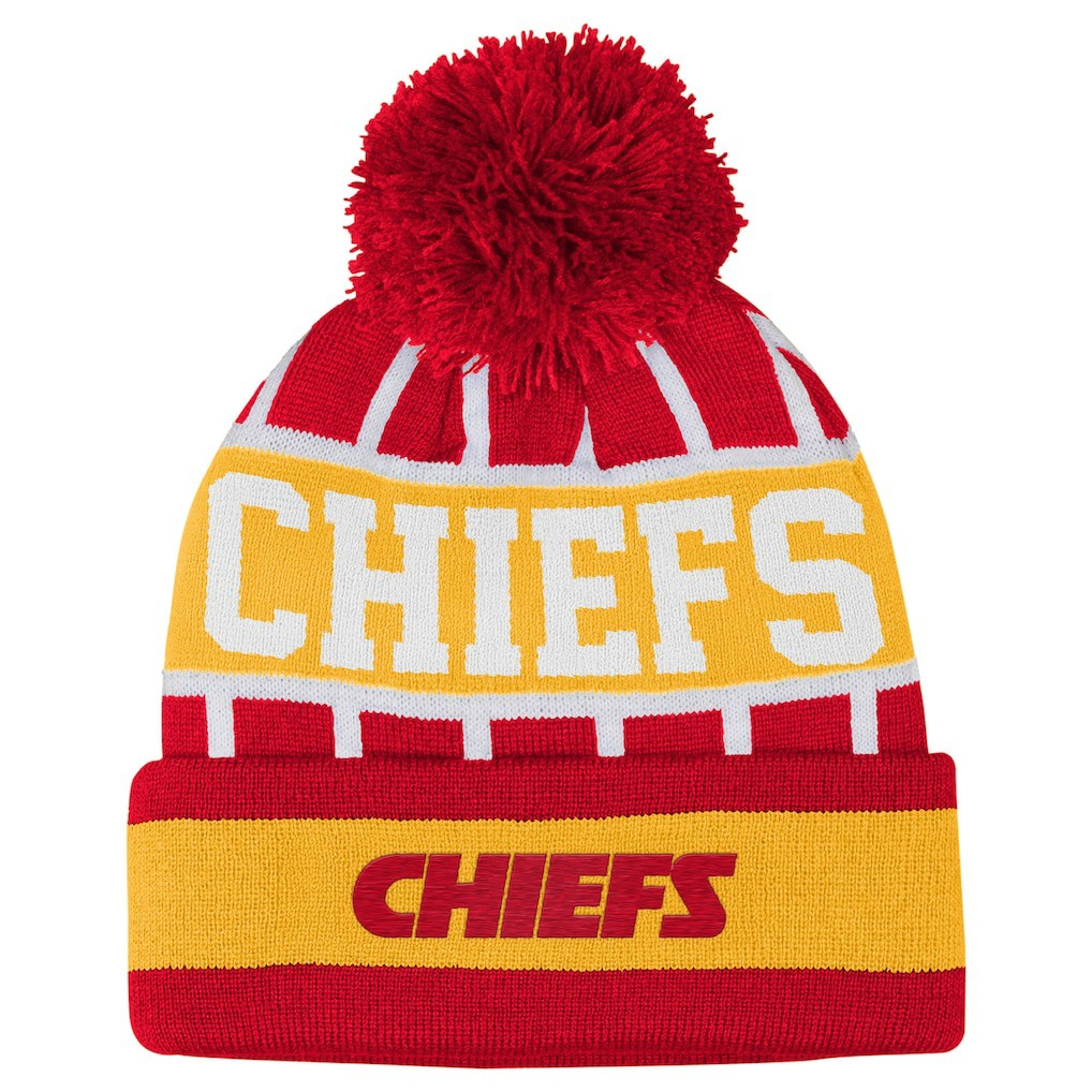 Kansas City Chiefs Outerstuff Youth Go Fast Cuffed Knit Hat with Pom - Red sale