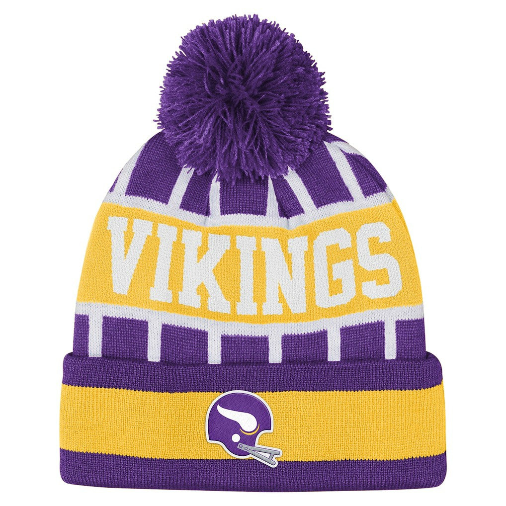 Minnesota Vikings Outerstuff Youth Go Fast Cuffed Knit Hat with Pom - Purple for sale