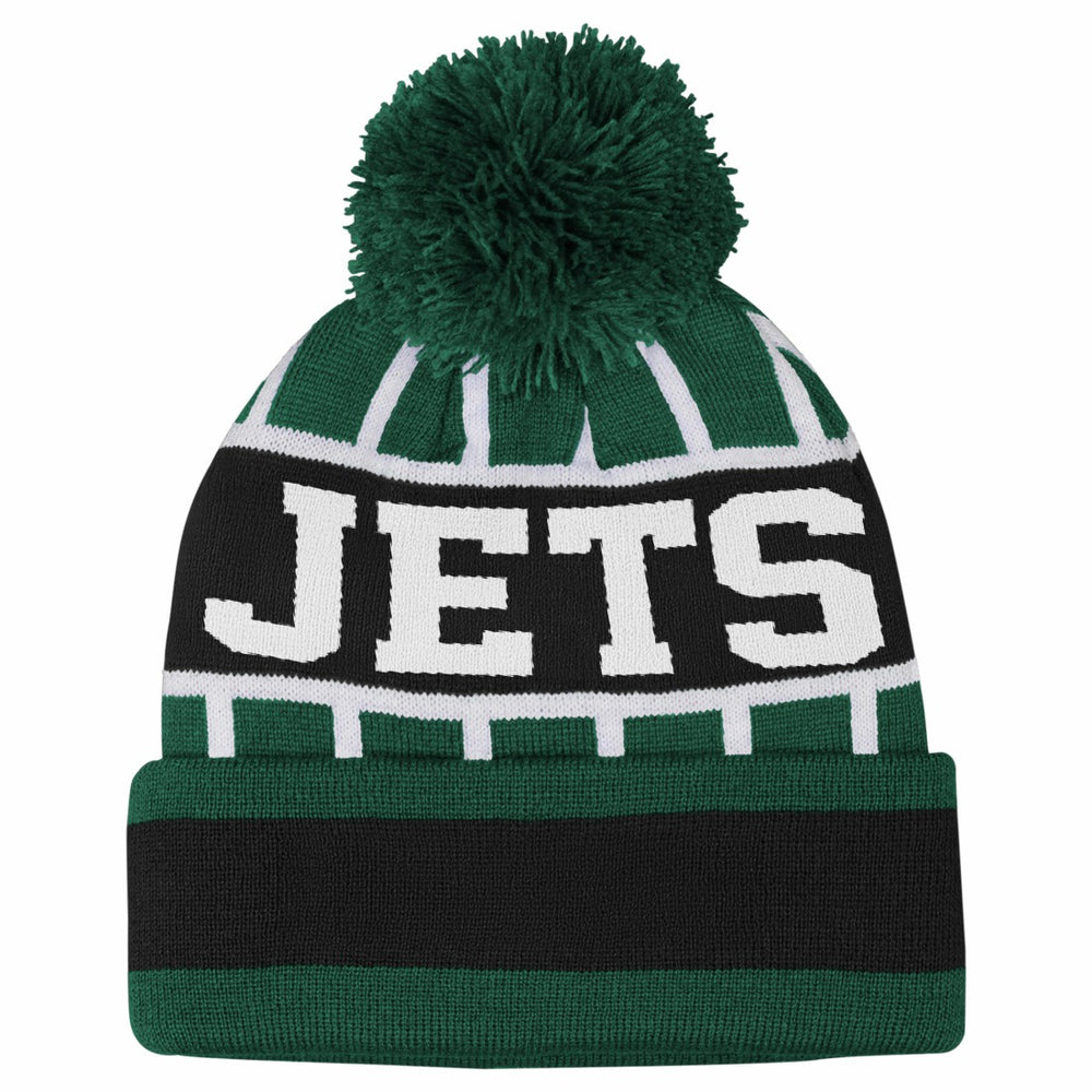 New York Jets Outerstuff Youth Go Fast Cuffed Knit Hat with Pom - Green discount