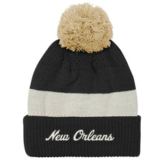 New Orleans Saints Outerstuff Youth Modern Fan Cuffed Knit Hat with Pom - Black for sale