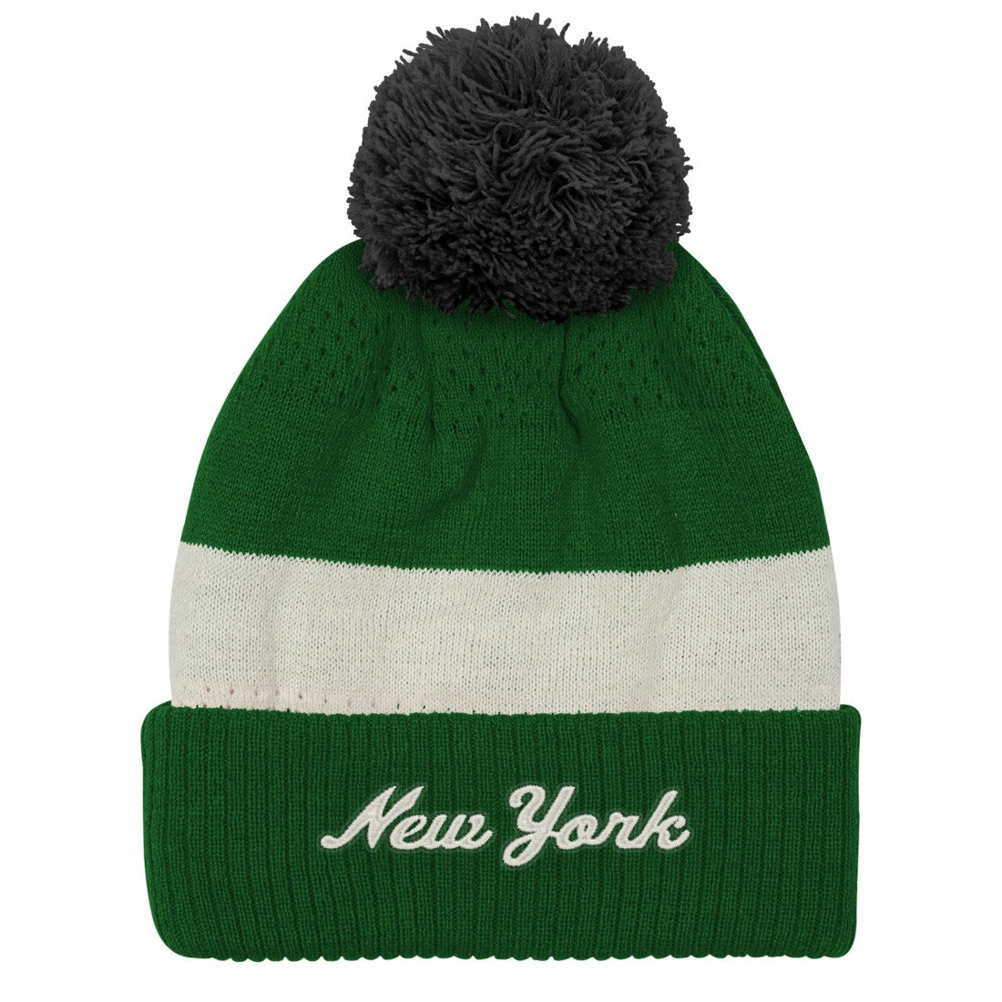 New York Jets Outerstuff Youth Modern Fan Cuffed Knit Hat with Pom - Green on sale