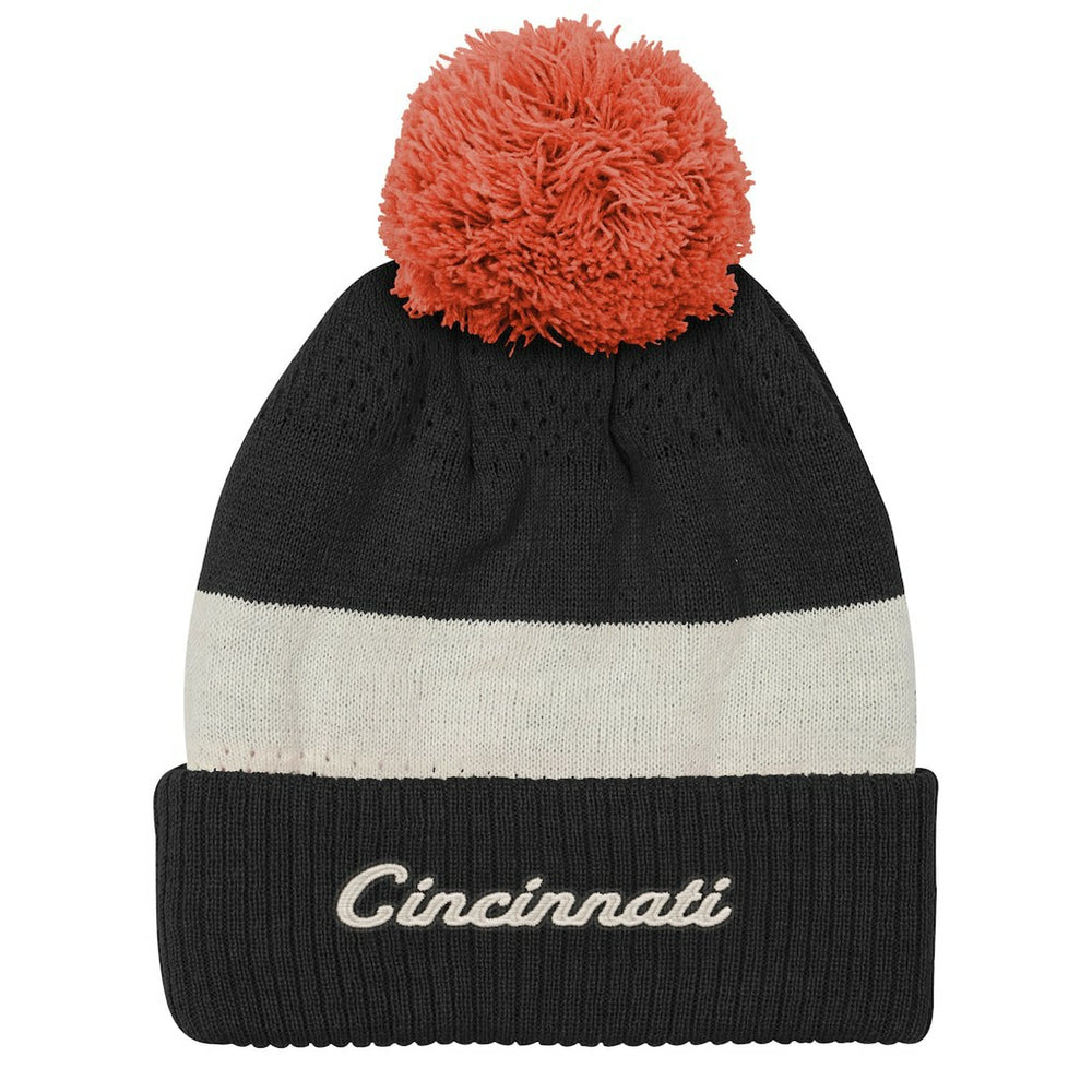 Cincinnati Bengals Outerstuff Youth Modern Fan Cuffed Knit Hat with Pom - Black discount