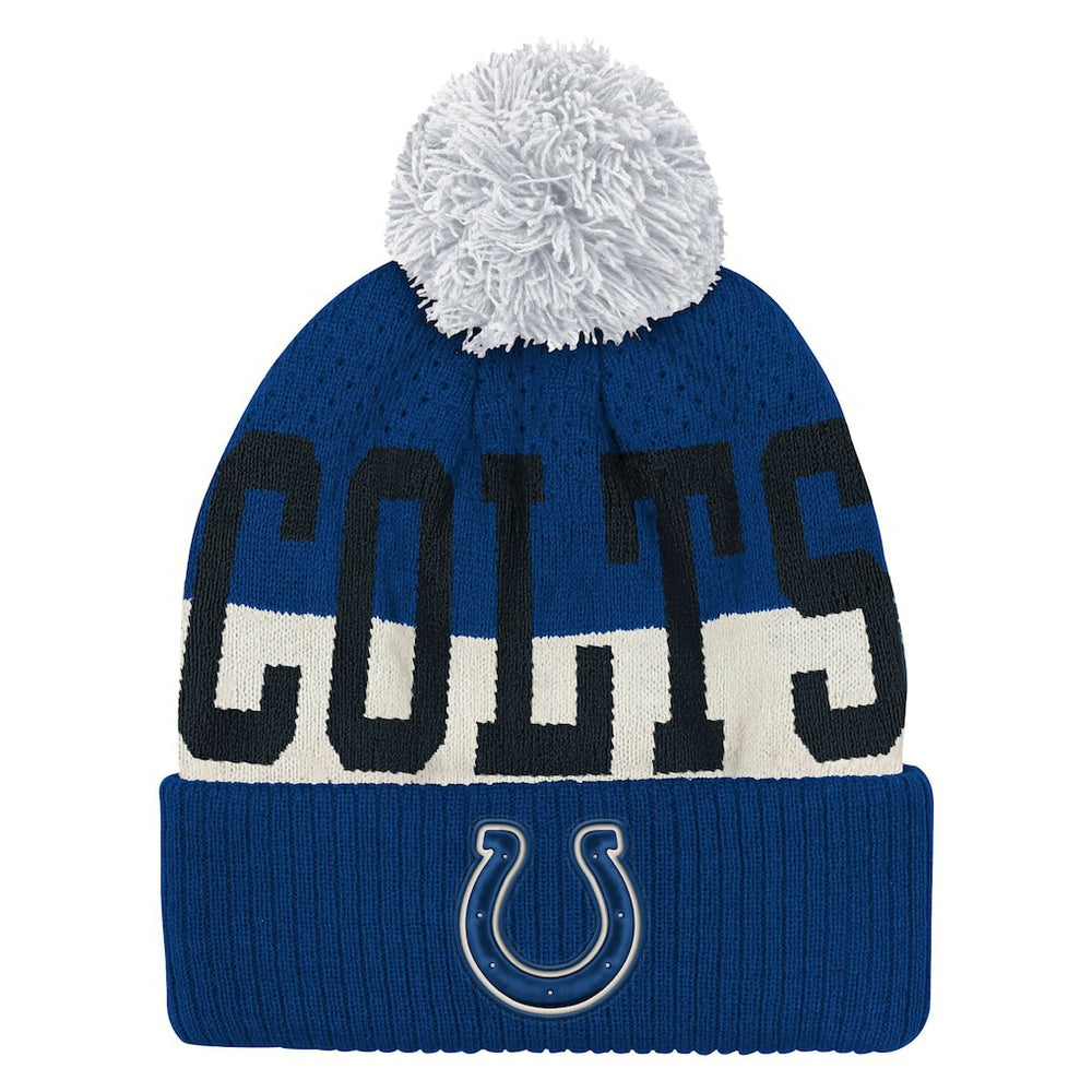 Indianapolis Colts Outerstuff Youth Modern Fan Cuffed Knit Hat with Pom - Royal online