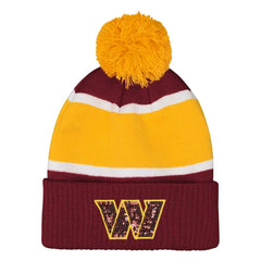 Washington Commanders Outerstuff Girls Let's Play Cuffed Knit Hat with Pom - Burgundy sale