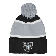 Las Vegas Raiders Outerstuff Girls Let's Play Cuffed Knit Hat with Pom - Black online