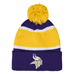 Minnesota Vikings Outerstuff Girls Let's Play Cuffed Knit Hat with Pom - Purple discount