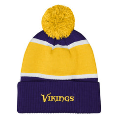 Minnesota Vikings Outerstuff Girls Let's Play Cuffed Knit Hat with Pom - Purple discount