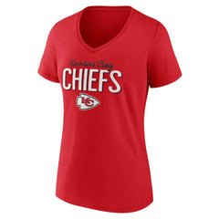 Kansas City Chiefs Women's Nostalgia V-Neck T-Shirt - Red outlet
