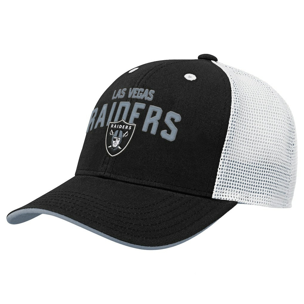 Las Vegas Raiders Outerstuff Youth Core Lockup Trucker Adjustable Hat - Black for sale