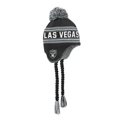 Las Vegas Raiders Outerstuff Youth Jacquard Tassel Knit Hat with Pom - Black on sale
